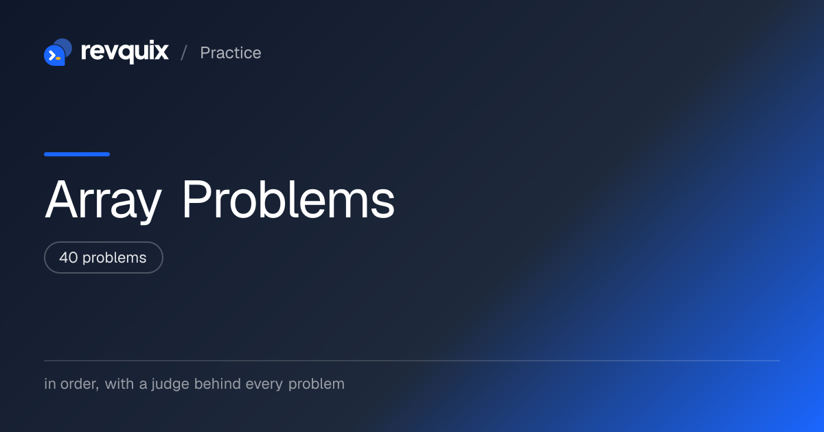 Array Problems - A 40-Problem DSA Track